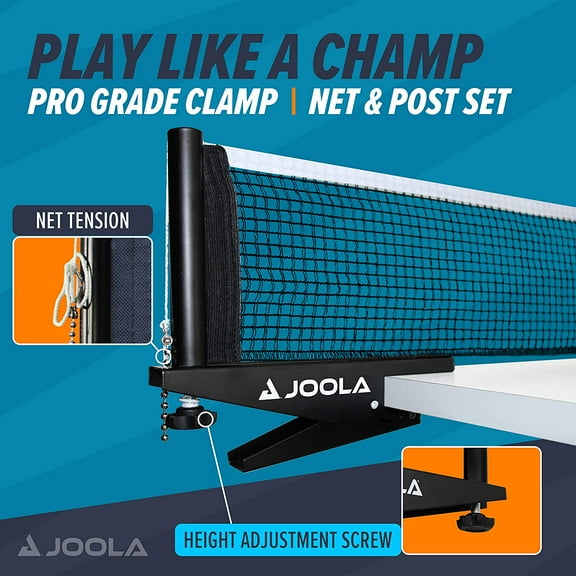 Premium Inside Table Tennis Net and Post Set - 72" Regulation Size - Portable and Easy Setup - Black