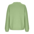 thumbnail image 6 of Womens Comfy Sweaters Loose Crewneck Knit Plain Sweatshirt Pullover Drop Shoulder Long Sleeve Fall Winter Tops (L, Green), 6 of 7