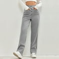 thumbnail image 2 of Zoeecloth Women's High Waisted Cargo Pants Straight Leg Button Pants Solid Color Trousers with Pockets S-XXL, 2 of 9