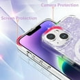 thumbnail image 5 of for iPhone 13 Case/iPhone 14 Case for MagSafe, Cute Glitter Pearl Design for Women and Girls, Anti-Yellow Hard PC Protective Luxury Shockproof Bumper Phone Case for iPhone 13/14, Purple, 5 of 6