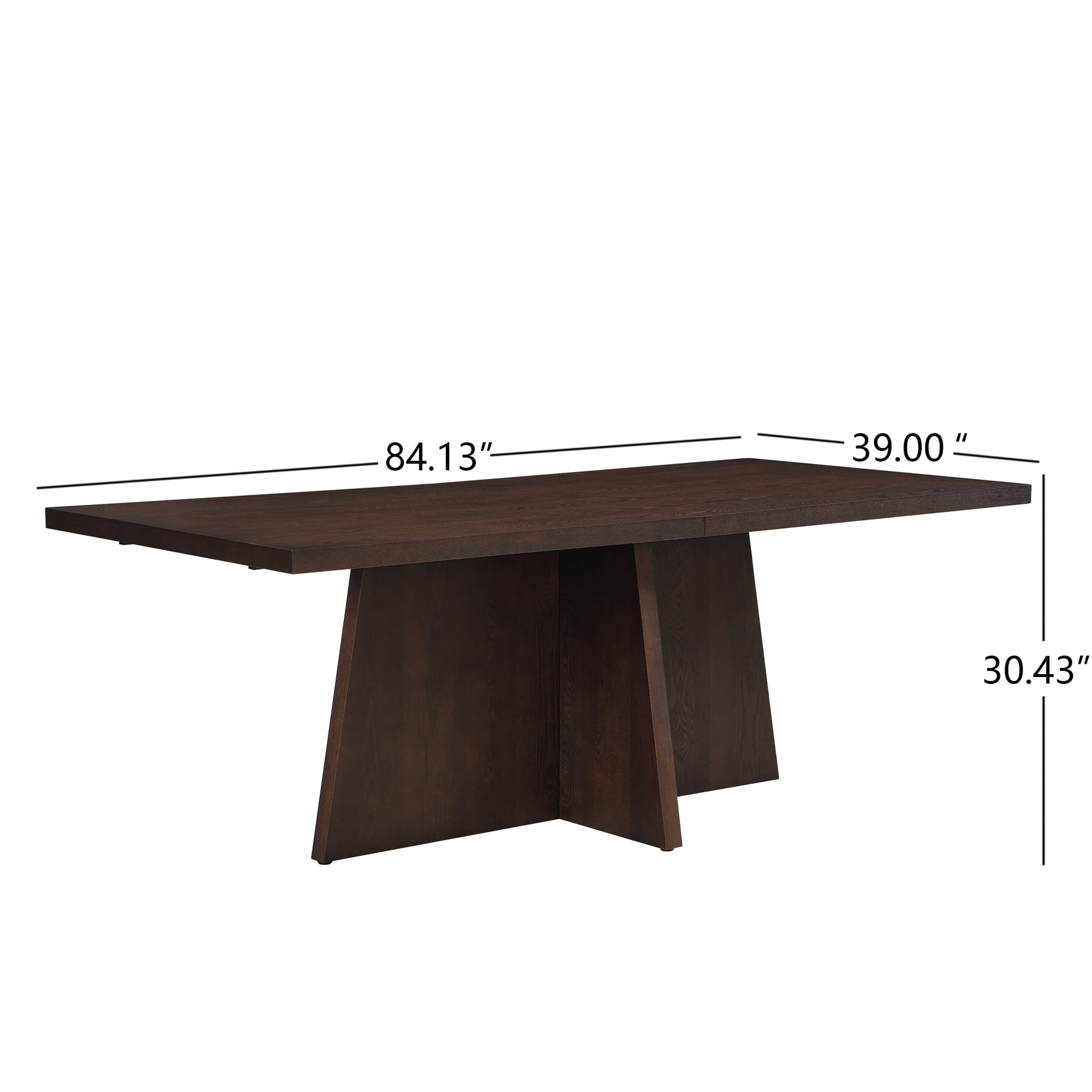 Christopher Knight Home 84" Modern Rectangular Dining Table with Trapezoid Base, Seats 6, Espresso