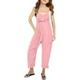 thumbnail image 1 of Girls' Jumpsuits Rompers Summer Rompers for Girls Rompers with Pockets Wide Leg Jumpsuit Cute Outfits for Girls 11-12 Years Girls Fashion, 1 of 5