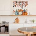 thumbnail image 6 of Orange Blue Pumpkins Wall Art Painting on Canvas, Thanksgiving Fall Leaves Farmhouse Canvas Art Home Prints Wall Art Framed Modern Artwork for Living Room Bedroom Wall Decor 16x16in, 6 of 9