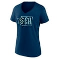thumbnail image 2 of Women's Deep Sea Blue Seattle Kraken Proclamation V-Neck T-Shirt, 2 of 3