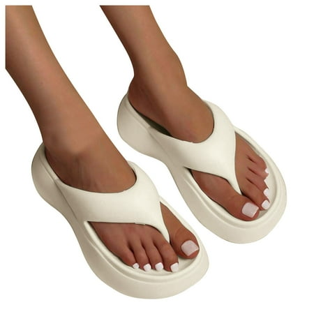 OJSFQUFP Womens Comfort Sandals Four Seasons Cute Slippers Home Non Slip Fpir Season Eva Solid Color Slippers Soft Sole Outdoor Beach Shoes Womens Slippers Cute Khaki 36