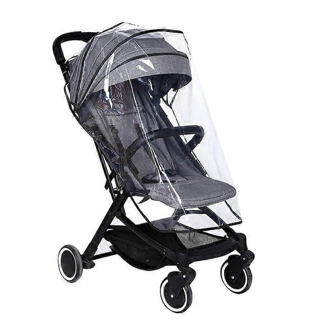 Baby Jogging Stroller Universal Rain Cover, Ventilated Weather Shield, Waterproof, Windproof, Versatile Size to Fit Most Jogging Strollers, Vinyl, Cle