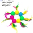thumbnail image 3 of Paquete de 5 pelotas de juguetes para gatos, coloridas pelotas de esponja de Golf, pelotas de plumas para gatos, juguetes interactivos para hacer ejercicio, colores brillantes, 3 of 5