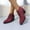#012-Wine, variant on Women's Vintage British Style Martin Boots – Comfortable Round Toe Front Lace-Up Ankle Design with Solid Color for Casual & Versatile Outfits