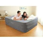 Intex 22 Queen Comfort Plush High Rise Durabeam Airbed Mattress with Built-In Pump