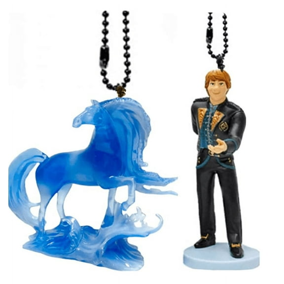Nokk Elsa’s Horse & Prince Kristoff Groom PVC Keychain Dangler Ornament Figure