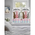 thumbnail image 3 of Easter Bathroom Window Curtain, Spring Colorful Leopard Printed Bunny Flower Striped Light Filtering Coffee Kitchen Curtains, Bedroom Living Room Curtains 2 Panel 84"x45", 3 of 6