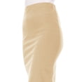 thumbnail image 5 of Women's Casual Elastic Band High Waist Stretch Office Work Solid Midi Skirt, 5 of 5