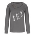 thumbnail image 4 of Camiseta de manga larga con botones y cuello redondo estampado casual para mujer Top suelto Pompotops  FGAJ7551, 4 of 8