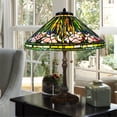 thumbnail image 2 of Dale Tiffany 2-Light Metal & Art Glass Table Lamp in Antique Bronze/Green, 2 of 2