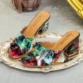 thumbnail image 2 of Marca elegante estampado tacones gruesos zapatos de verano para mujer sandalias de mujer zapatillas de ocio cómodas punta abierta Slip-On Slideshjn36 Gao Jinjia LED, 2 of 2