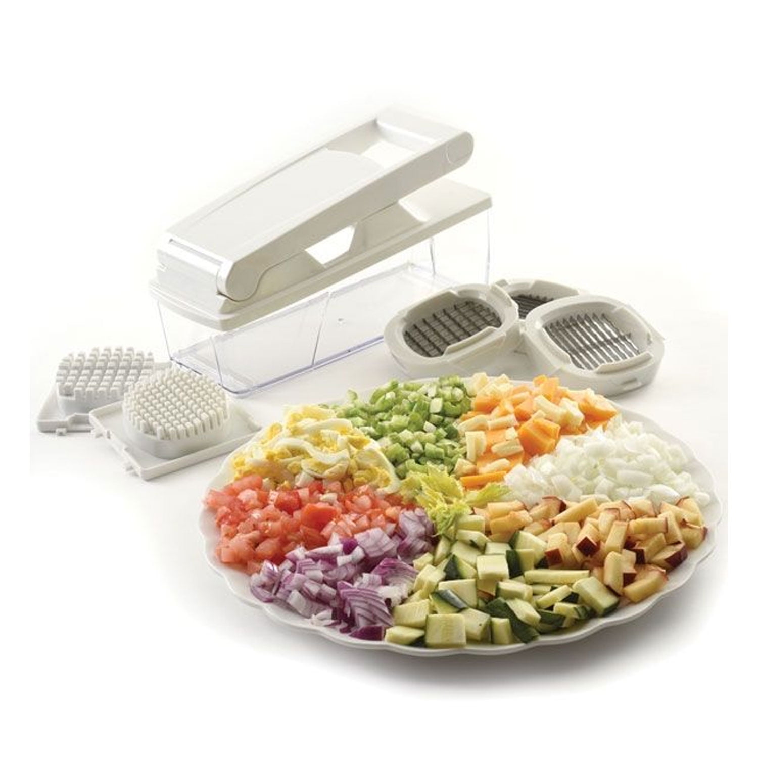Norpro 846 Multi Chopper with 3 Interchangeable Blades, One Size, White