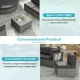 thumbnail image 5 of Harper & Bright Designs Patio Conversation Set, Outdoor Daybed Rattan Sectional Sofa Set Patio Seating Group with Cushions and Center Table for for Garden Balcony Poolside, Grey, 5 of 15