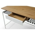 thumbnail image 5 of Jazlynn Rectangular MDF Desk with 1 Drawer and Shelves, Natural/White, 5 of 8