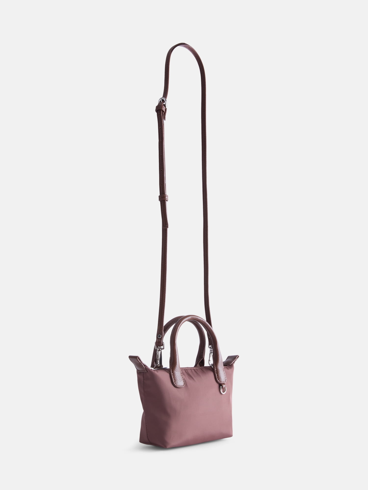 No Boundaries Women's Mini Tote Crossbody Bag, Chocolate