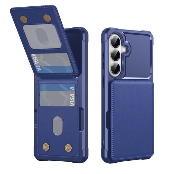 Sanwo for Samsung Galaxy S26 Wallet Case, PU Leather Flip Cover with Card Holder Slots & Kickstand, TPU Shockproof Protective Case,Darkblue