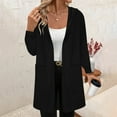 thumbnail image 6 of Women's Spring Fall Long Blazer Jackets Sleeve Lapel Pockets Loose Fit Work Casual Blazers Outerwear, 6 of 7
