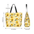 thumbnail image 5 of Yiaed Striped Sunflower Daisy Print Handbag for Women Tote Purse Shoulder Bag Large Fashion Hobo Purse Handbag Shopping Tote, 5 of 5