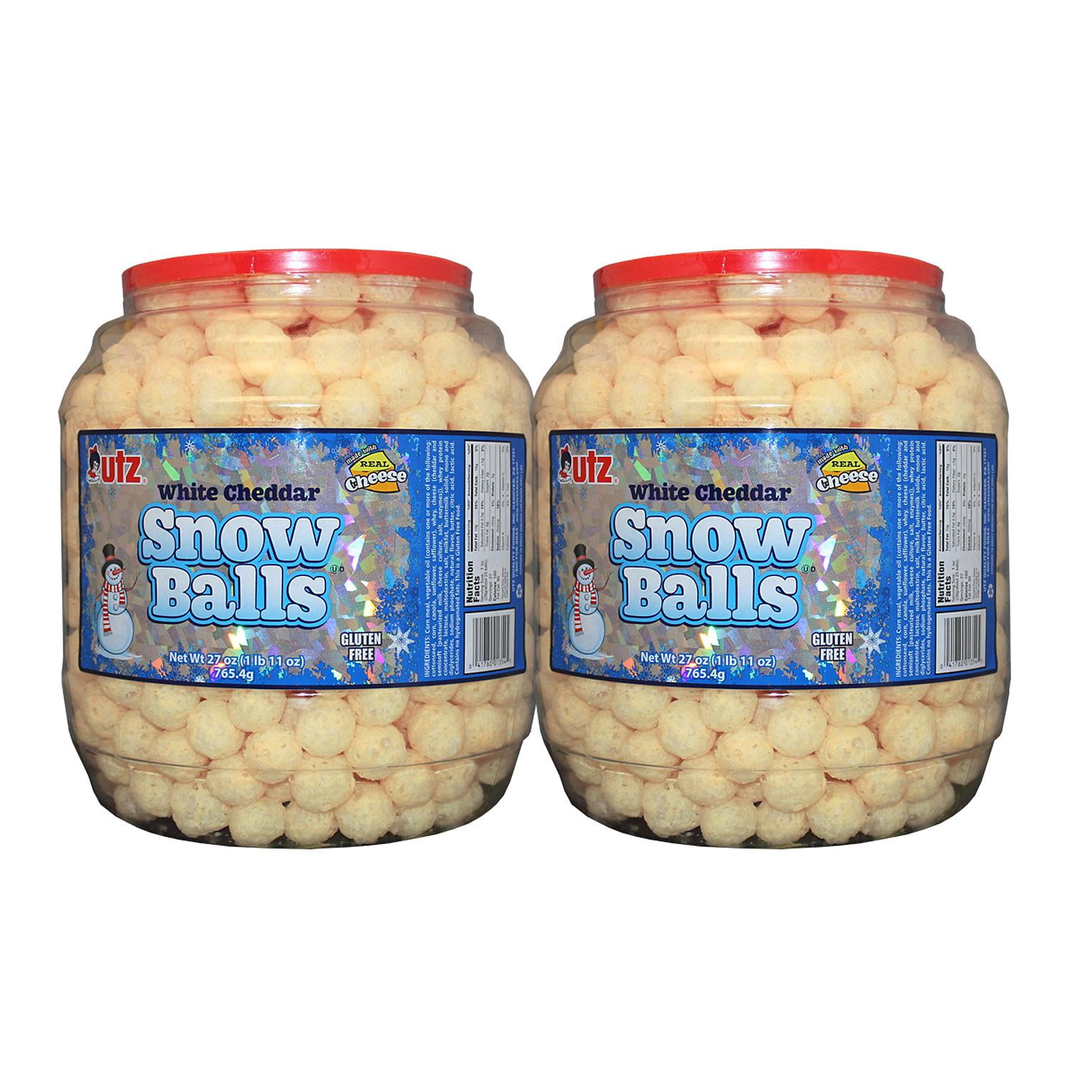 Utz White Cheddar Snowballs Barrels (27 oz., 2 pk.)