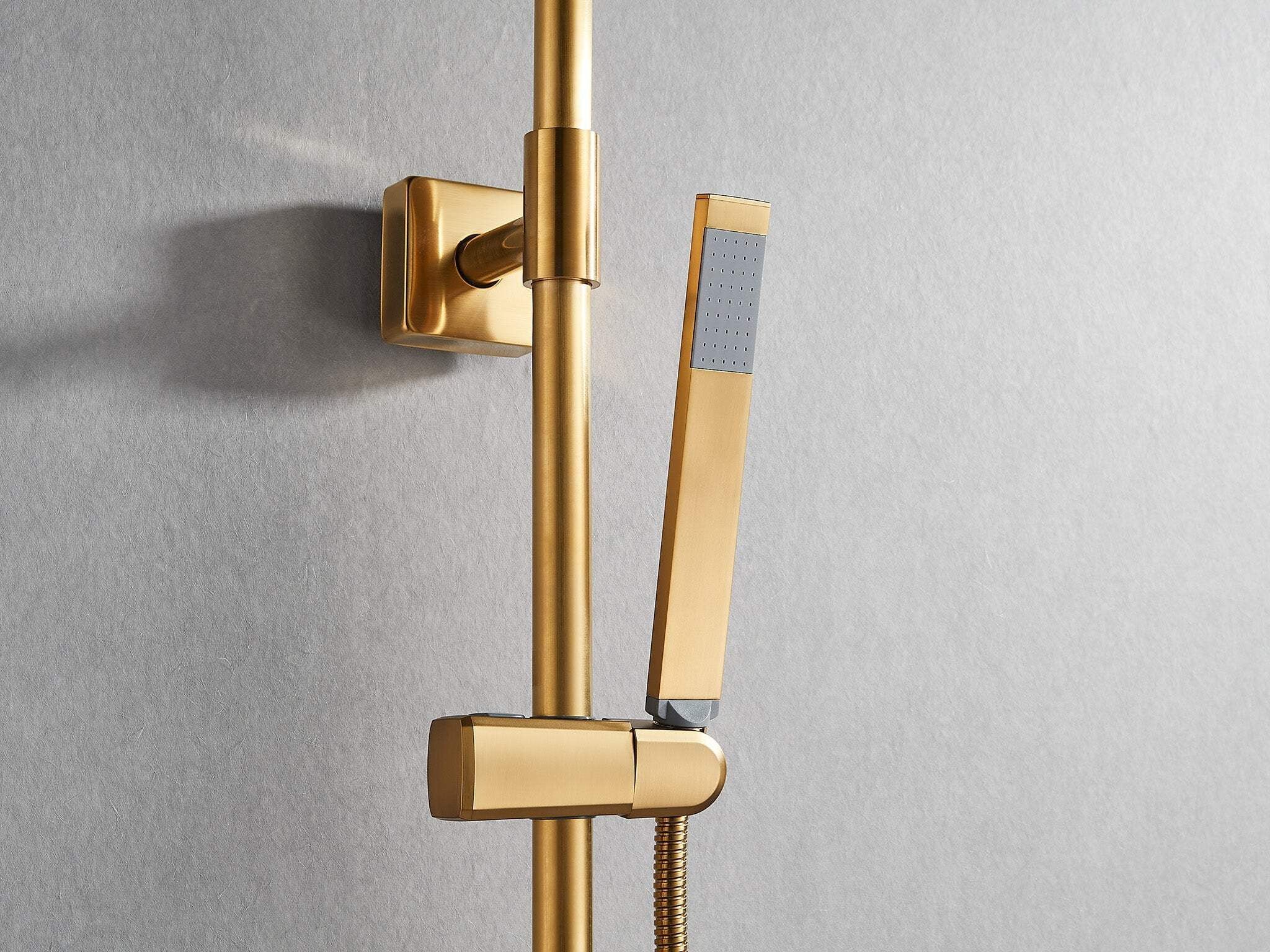 Fennocasa Polaris Lux Shower Set - 10" Square Rainfall Showerhead with Handheld Spray, Brushed Gold