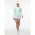 thumbnail image 2 of QUALICOS Protección Solar UPF 50+ Rash Guard Manga Larga Protección UV Playera Camisas para Mujer con Senderismo Correr Pesca Tops Azul Claro （talla M）, 2 of 5