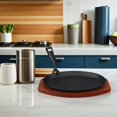 thumbnail image 4 of HONMEET Sizzling Plate for Kitchen Use 1 Set Black Cast Iron Griddle with Even Heat Distribution, 4 of 8