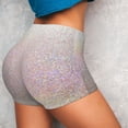 thumbnail image 4 of Kdxio Glitter Light Pearl Print Workout Shorts for Women Seamless Soft Smooth Gym Yoga Scrunch Active Shorts, 4 of 9