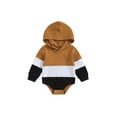 thumbnail image 2 of Elippeo Baby Long Sleeve Jumpsuit 6M 12M 18M 24M 3Y Contrast Color Toddler Ribbed Hooded Rompers for Newborn Infant Cute Clothes, 2 of 9