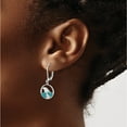 thumbnail image 3 of Sterling Silver Sparkling, Opulent Blue 26 14 Rhodium-Plated Polished Crystal Whitecap Wave Dangle Leverback Earrings, 3 of 5
