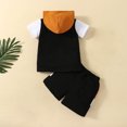 thumbnail image 5 of Elainilye Fashion Toddler Boys 2 Piece Outfits Cute Short Sleeve Solid Color Hoodie Casual Shorts Suit Sizes 3M-3Y,Black, 5 of 9