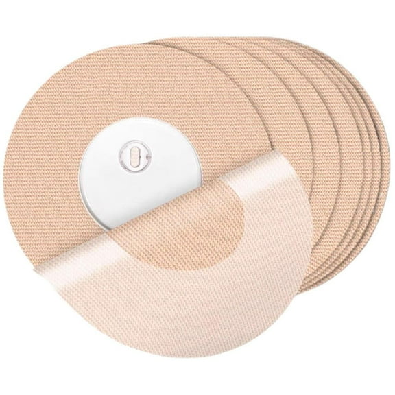 SUKVPSI 25 Pack Freestyle Bandage for Libre 3 Sensor Covers Waterproof 14 Days Overpatch Tape CGM Adhesive Patches Without Hole, Beige