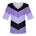 thumbnail image 4 of CIENVNSTG Womens T Shirts V Neck 3/4 Length Sleeve T Shirts Spring Summer Elbow Length Tops Basic Dressy Casual Workout Blouses 2026 Blue L, 4 of 7