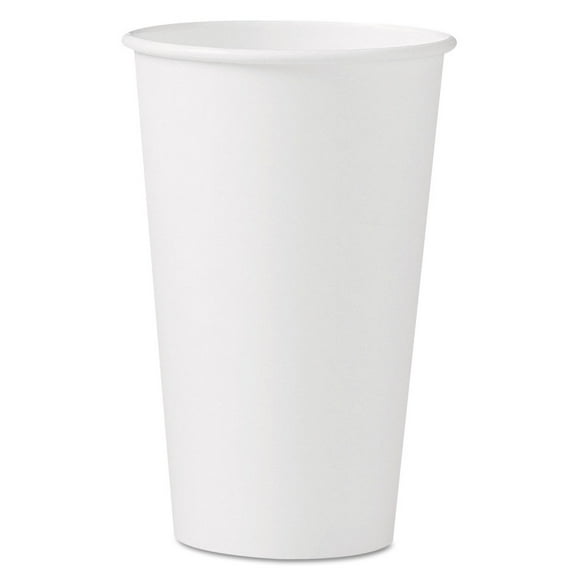 SOLO 316W-2050 16 oz. Single-Sided Poly Paper Hot Cups - White (50 Sleeve, 20 Sleeves/Carton)