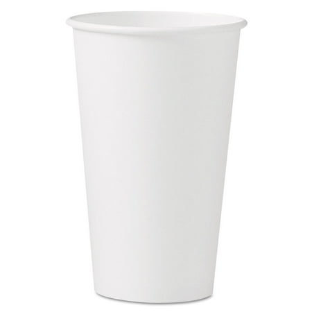 SOLO 316W-2050 16 oz. Single-Sided Poly Paper Hot Cups - White (50 Sleeve  20 Sleeves/Carton)
