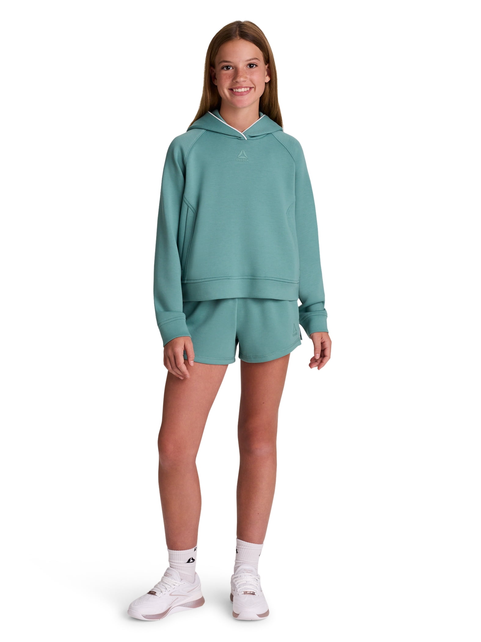 Reebok Girl’s Athletic Momentum Tech Fleece Pullover Hoodie, Sizes 4-18