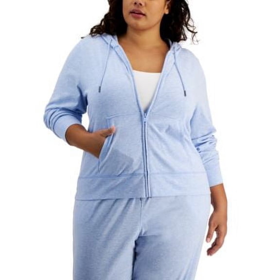 MSRP $40 Id Ideology Plus Size Full-Zip Hooded Jacket Blue Size 1X