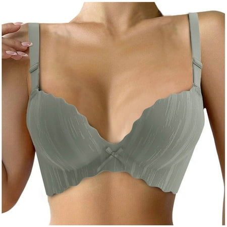 YHGFVOKJ Bras for Women Fashion Wireless Bra with Seamless Stretch Smooth Beauty Back Comfort Wirefree T Shirt Bra Underwear Padded Bras for Women Green 36