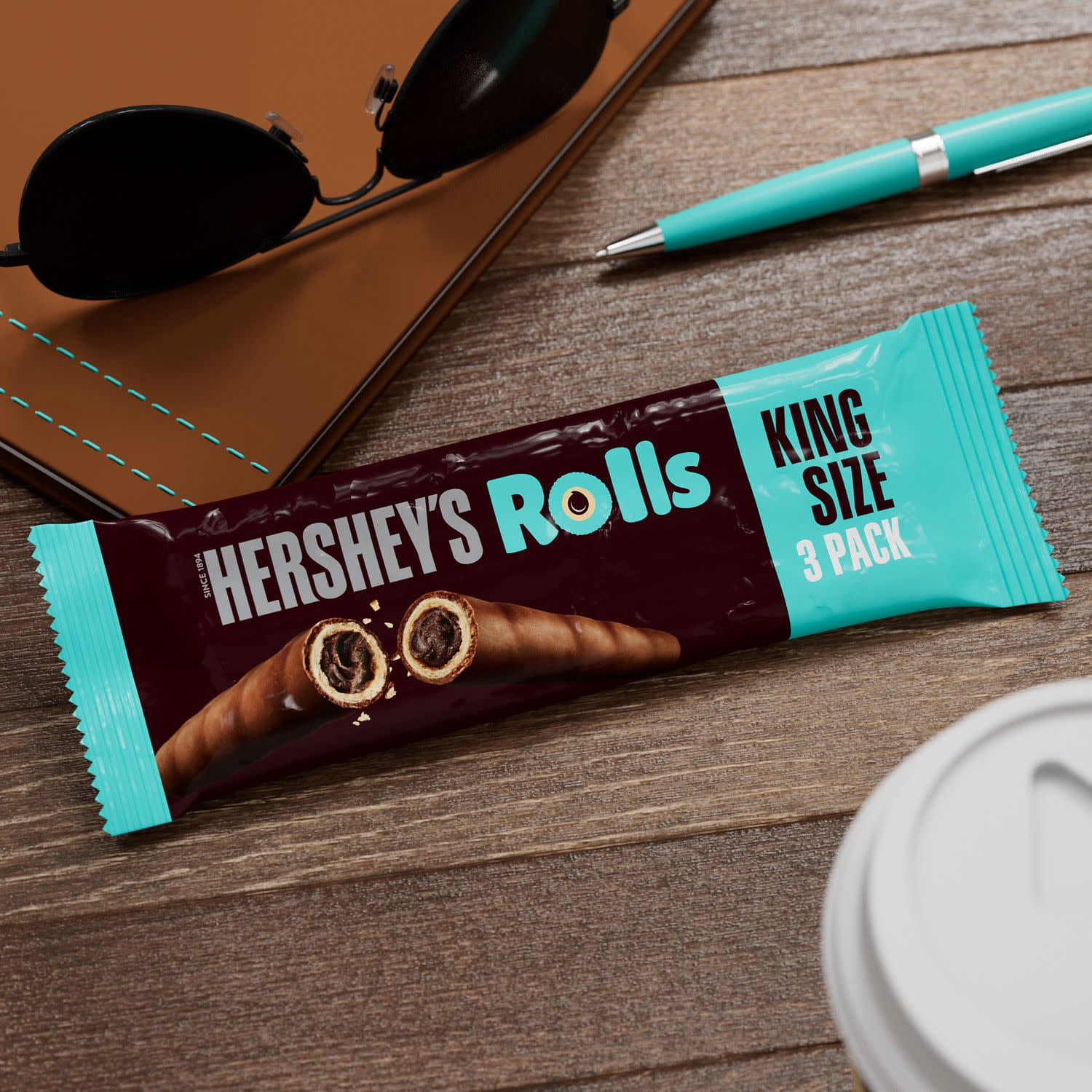 Hershey's Rolls Milk Chocolate Wafer King Size, Candy Pack, 2.5 Oz