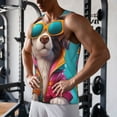 thumbnail image 5 of Picia Colorful Sunglasses Dog Printed Men’s Performance Tank, Men's Workout Tank Top Moisture-Wicking Tank Top Muscle tee, Breathable Workout Shirt-Medium, 5 of 7