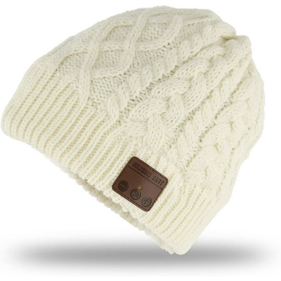 Wireless Beanie Hat Women Beanie Headphones V5.0 Wireless Beanie Headset Winter Cap Stereo Over Ear Music Handsfree Outdoor Sports Earphones with Mic Speaker Unisex Men Boys Girls Gifts