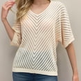 thumbnail image 7 of Weardear Women's Knit Sweaters Casual Fall Top V Neck 3/4 Sleeve Tunic Tops Solid Color Loose Pullover, 7 of 7
