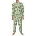 thumbnail image 3 of Naloa Green Snake Men’s Pajamas Set - Long Sleeve Button Down Sleep Shirt and Pajama Bottoms Sleepwear Set-Medium, 3 of 7