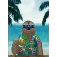 thumbnail image 2 of Barruf 14x18 White Modern Wood Framed Museum Art Print Titled - Sloth on Summer Holidays, 2 of 4