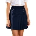 thumbnail image 2 of Nilvkv Girls Shorts, Shorts for Girls, Solid Color Lightweight Stretchy Skort Built In Liner Modesty School Uniform Summer Blue 8-9 Years, 2 of 6