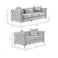 thumbnail image 7 of RN Furnishings 2 Piece Button Tufted Velvet Contemporary Sofa Set -Blue, 7 of 7