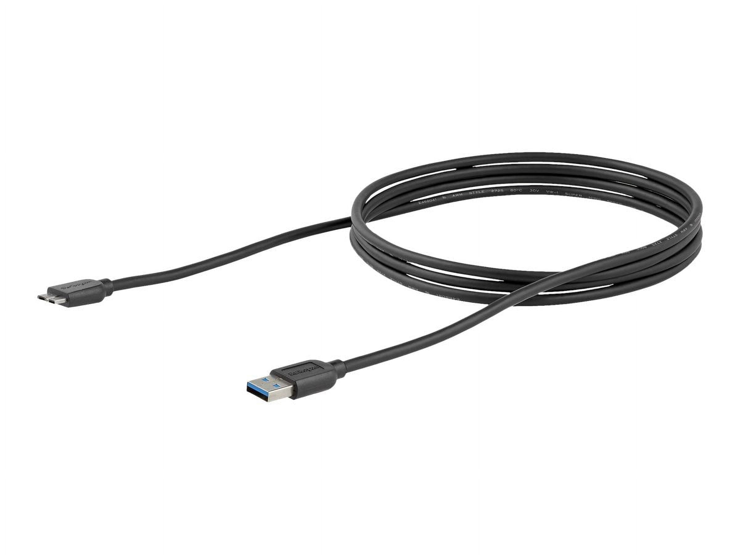StarTech.com 2m (6ft) Slim SuperSpeed USB 3.0 A to Micro B Cable - M/M